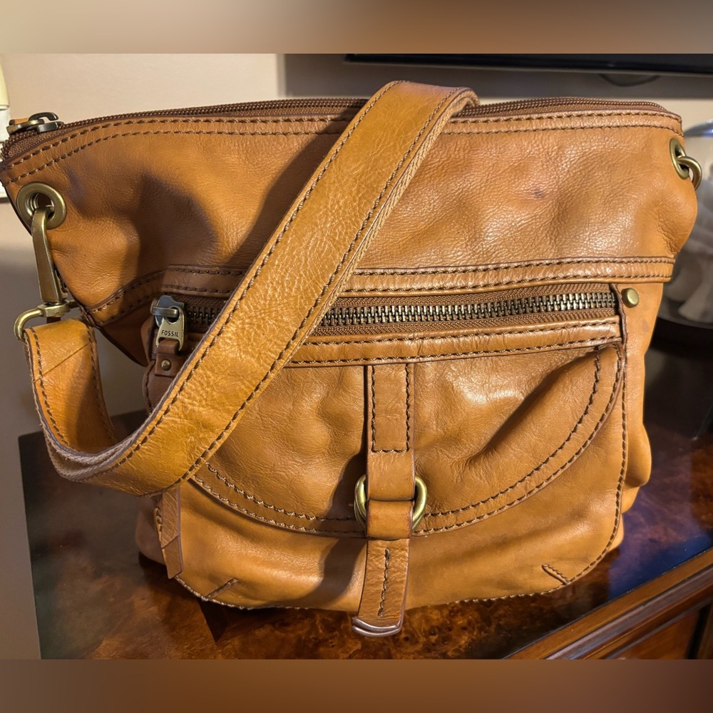 Fossil Tan Leather Women's Messenger Bag